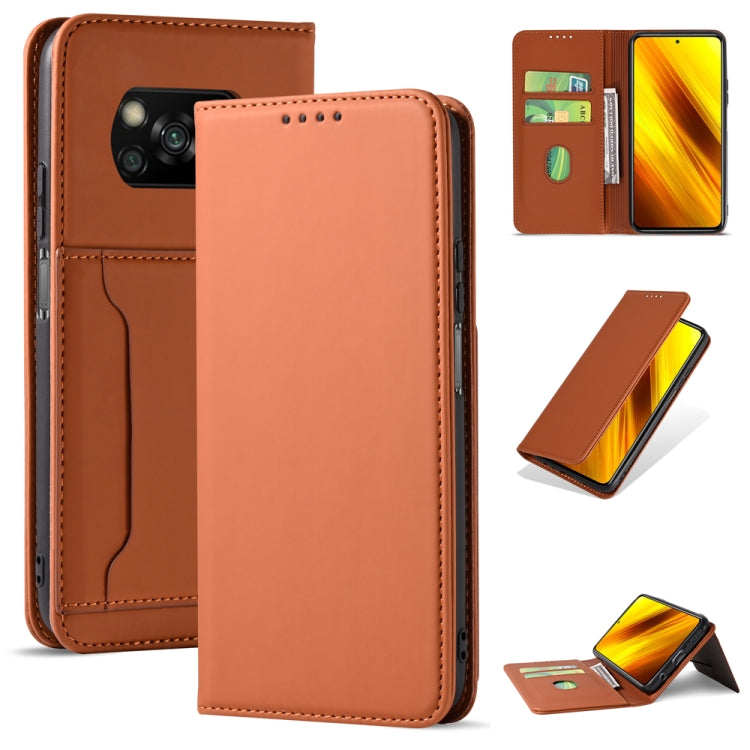 For Xiaomi Poco X3 Strong Magnetism Liquid Feel Horizontal Flip Leather Case with Holder & Card Slots & Wallet