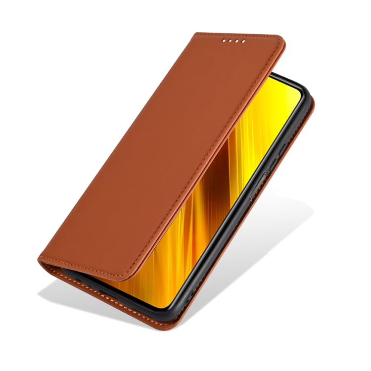 For Xiaomi Poco X3 Strong Magnetism Liquid Feel Horizontal Flip Leather Case with Holder & Card Slots & Wallet