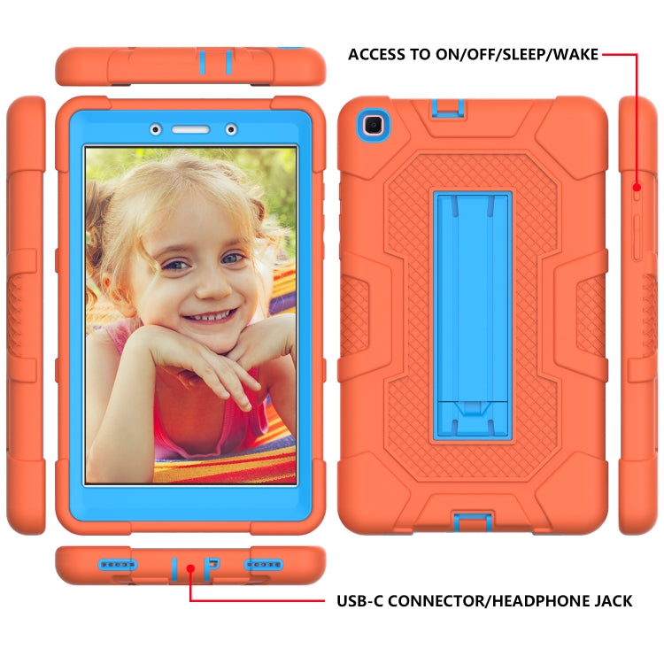 For Samsung Galaxy Tab A 8.0 (2019) / T290 Contrast Color Robot Shockproof Silicone + PC Protective Case with Holder