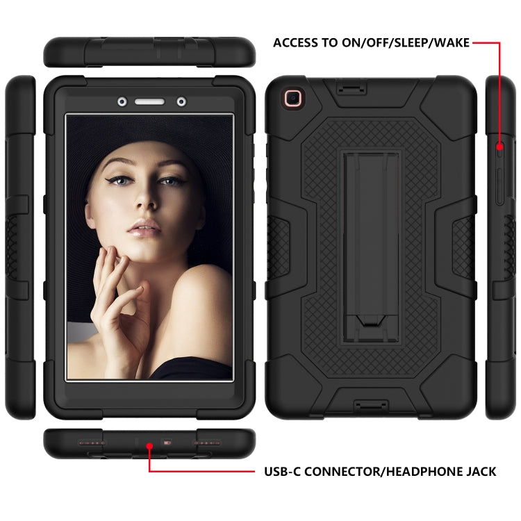 For Samsung Galaxy Tab A 8.0 (2019) / T290 Contrast Color Robot Shockproof Silicone + PC Protective Case with Holder