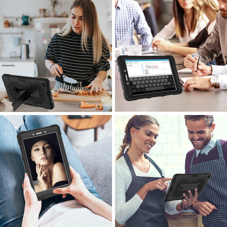 For Samsung Galaxy Tab A 8.0 (2019) / T290 Contrast Color Robot Shockproof Silicone + PC Protective Case with Holder