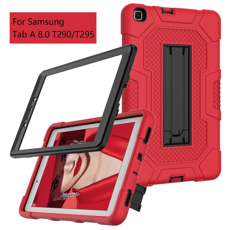 For Samsung Galaxy Tab A 8.0 (2019) / T290 Contrast Color Robot Shockproof Silicone + PC Protective Case with Holder
