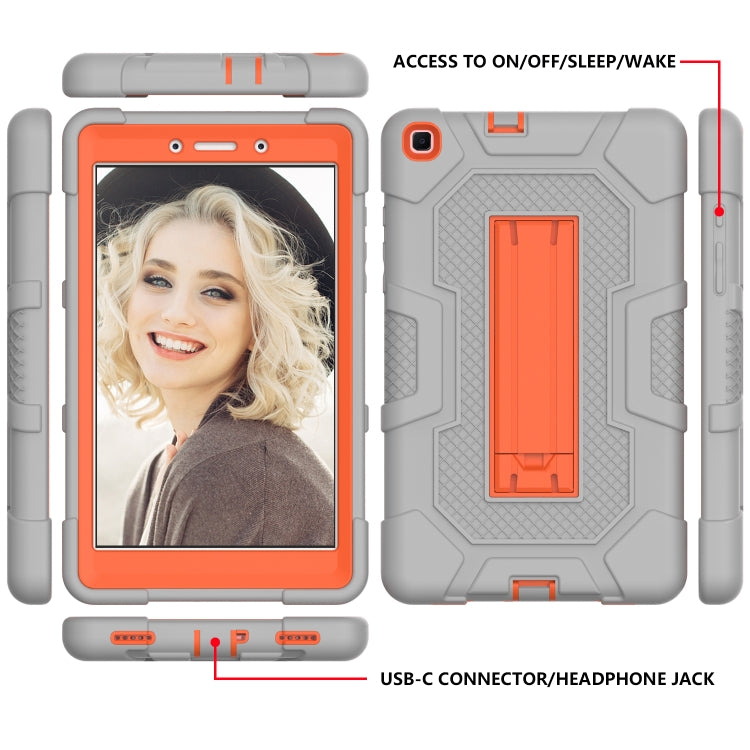 For Samsung Galaxy Tab A 8.0 (2019) / T290 Contrast Color Robot Shockproof Silicone + PC Protective Case with Holder