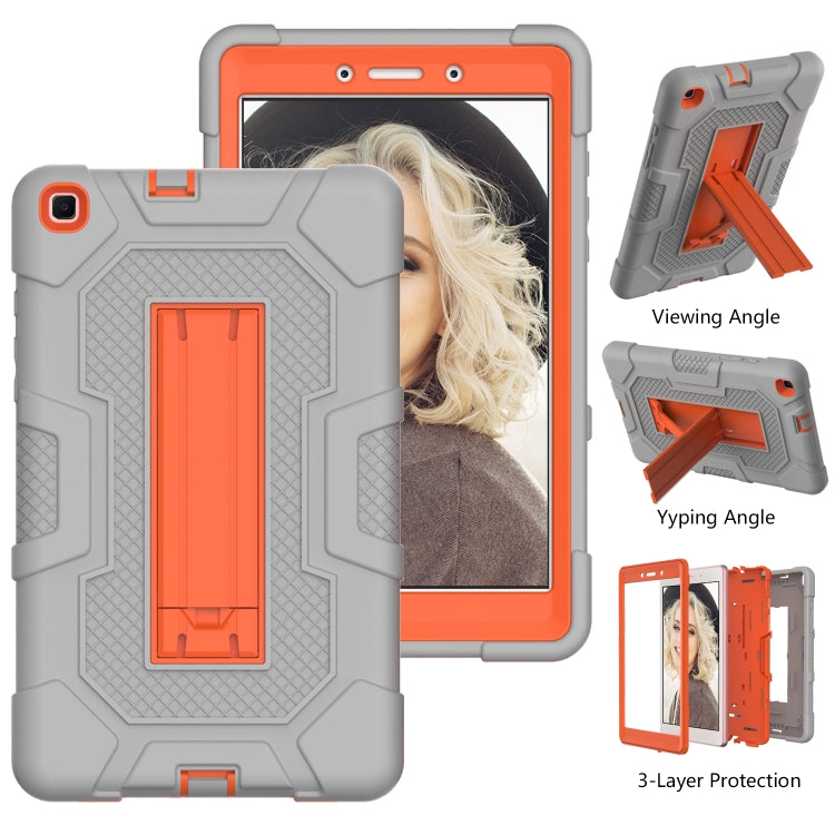 For Samsung Galaxy Tab A 8.0 (2019) / T290 Contrast Color Robot Shockproof Silicone + PC Protective Case with Holder