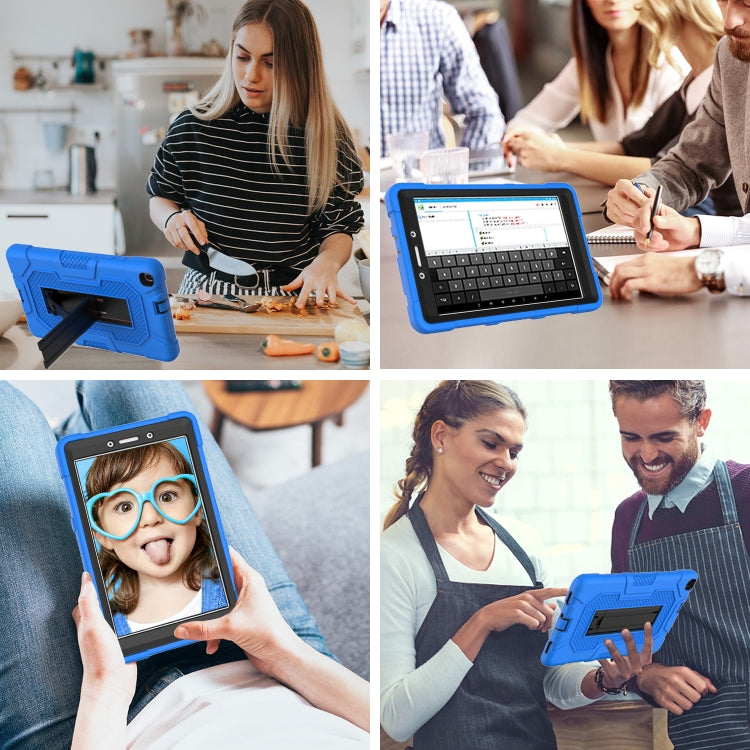 For Samsung Galaxy Tab A 8.0 (2019) / T290 Contrast Color Robot Shockproof Silicone + PC Protective Case with Holder