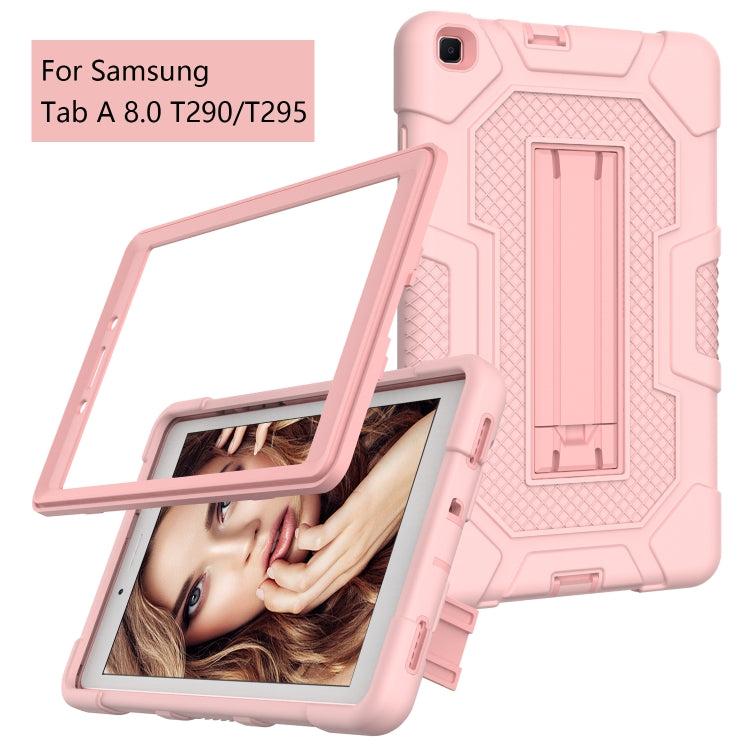 For Samsung Galaxy Tab A 8.0 (2019) / T290 Contrast Color Robot Shockproof Silicone + PC Protective Case with Holder
