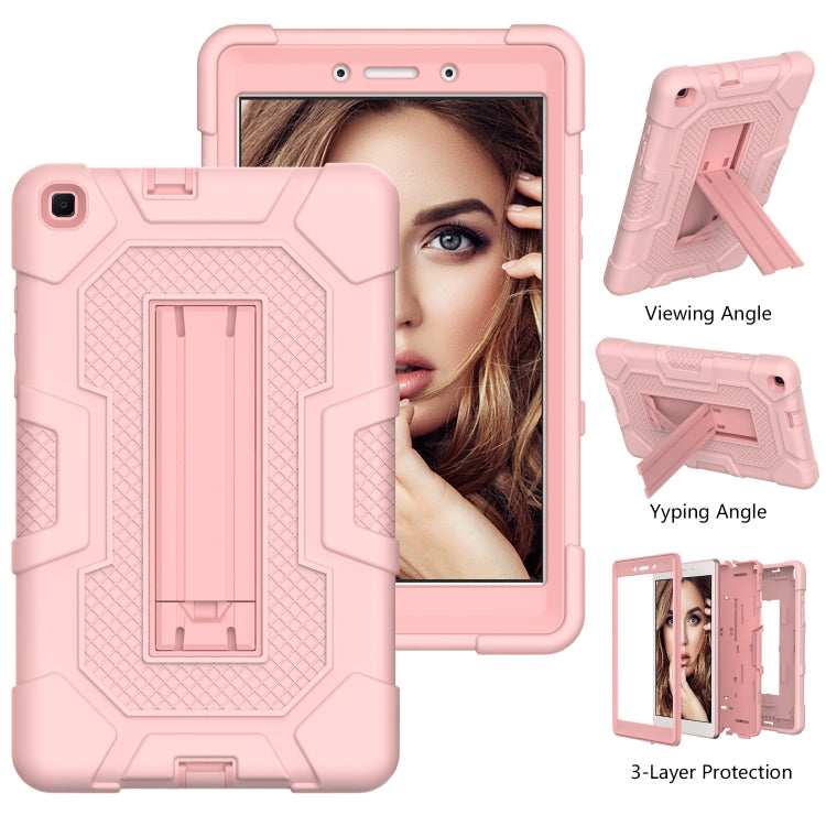 For Samsung Galaxy Tab A 8.0 (2019) / T290 Contrast Color Robot Shockproof Silicone + PC Protective Case with Holder
