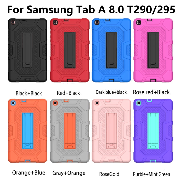 For Samsung Galaxy Tab A 8.0 (2019) / T290 Contrast Color Robot Shockproof Silicone + PC Protective Case with Holder