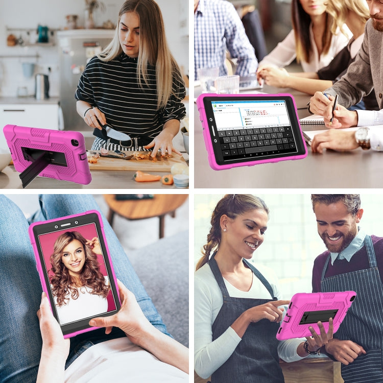 For Samsung Galaxy Tab A 8.0 (2019) / T290 Contrast Color Robot Shockproof Silicone + PC Protective Case with Holder