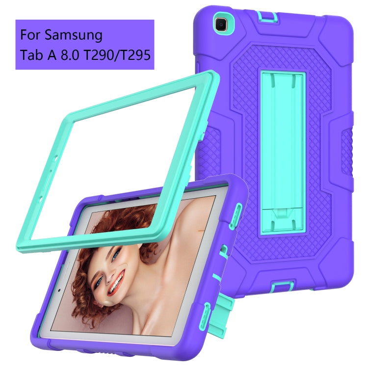 For Samsung Galaxy Tab A 8.0 (2019) / T290 Contrast Color Robot Shockproof Silicone + PC Protective Case with Holder