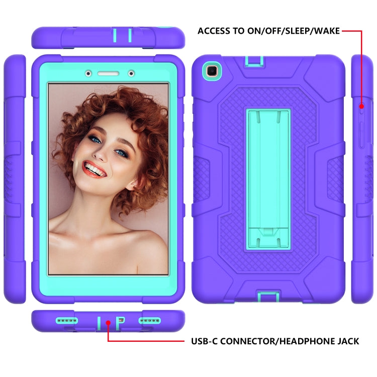 For Samsung Galaxy Tab A 8.0 (2019) / T290 Contrast Color Robot Shockproof Silicone + PC Protective Case with Holder