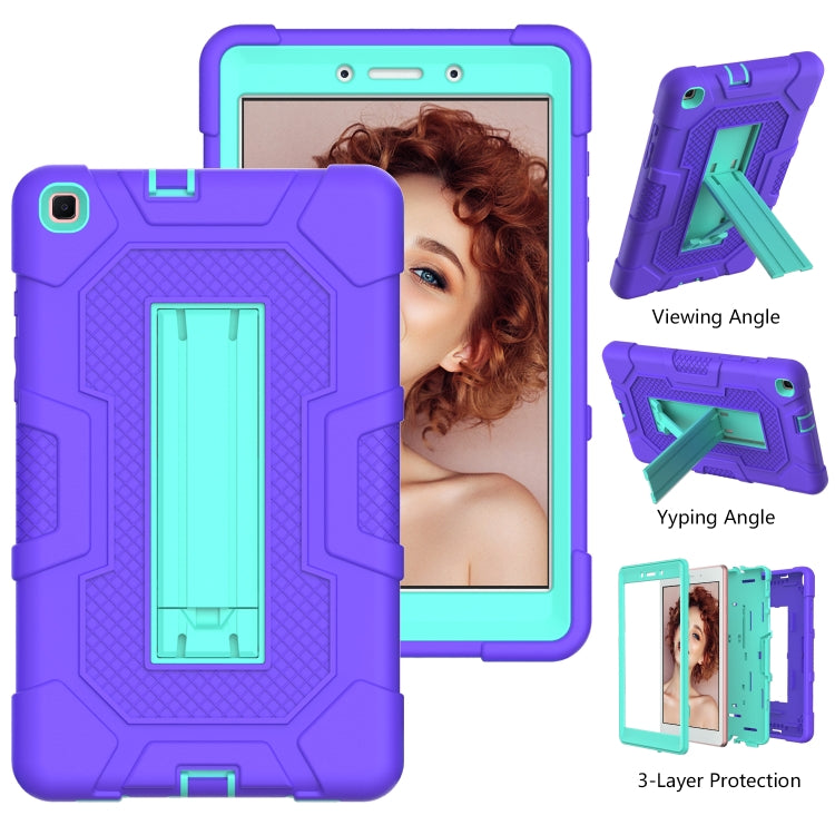 For Samsung Galaxy Tab A 8.0 (2019) / T290 Contrast Color Robot Shockproof Silicone + PC Protective Case with Holder
