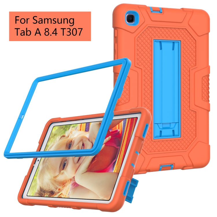 For Samsung Galaxy Tab A 8.4 (2020) / T307 Contrast Color Robot Shockproof Silicone + PC Protective Case with Holder