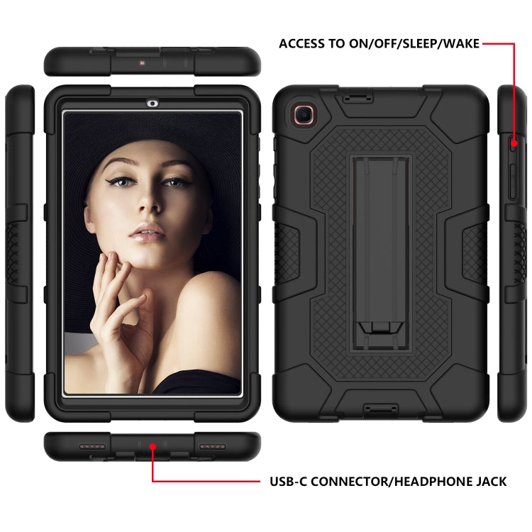 For Samsung Galaxy Tab A 8.4 (2020) / T307 Contrast Color Robot Shockproof Silicone + PC Protective Case with Holder