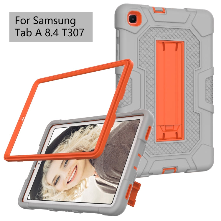 For Samsung Galaxy Tab A 8.4 (2020) / T307 Contrast Color Robot Shockproof Silicone + PC Protective Case with Holder