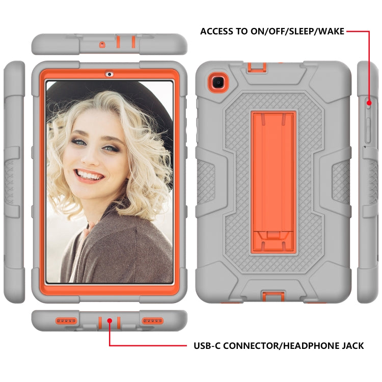 For Samsung Galaxy Tab A 8.4 (2020) / T307 Contrast Color Robot Shockproof Silicone + PC Protective Case with Holder