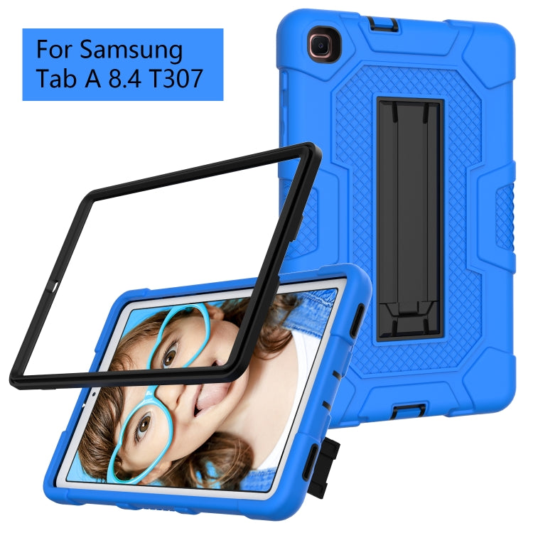 For Samsung Galaxy Tab A 8.4 (2020) / T307 Contrast Color Robot Shockproof Silicone + PC Protective Case with Holder