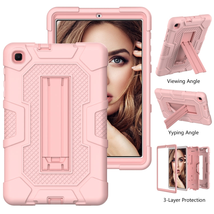 For Samsung Galaxy Tab A 8.4 (2020) / T307 Contrast Color Robot Shockproof Silicone + PC Protective Case with Holder