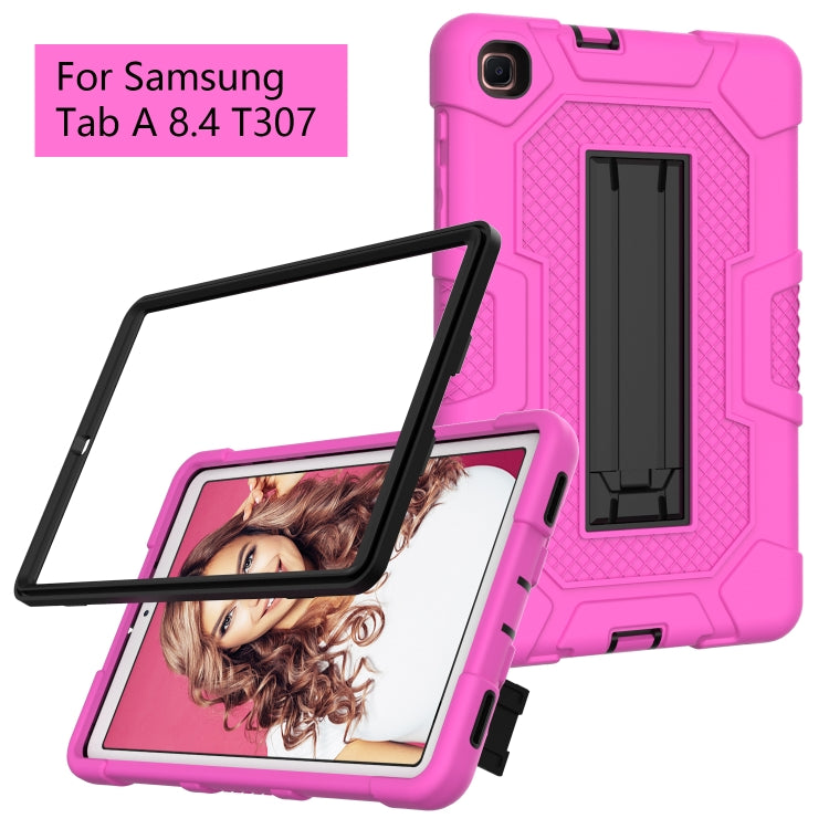 For Samsung Galaxy Tab A 8.4 (2020) / T307 Contrast Color Robot Shockproof Silicone + PC Protective Case with Holder