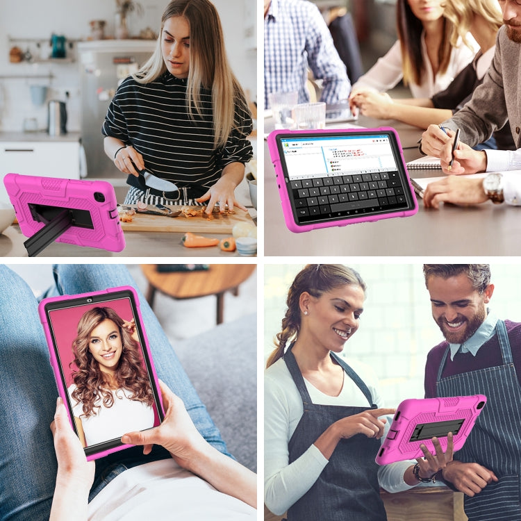 For Samsung Galaxy Tab A 8.4 (2020) / T307 Contrast Color Robot Shockproof Silicone + PC Protective Case with Holder