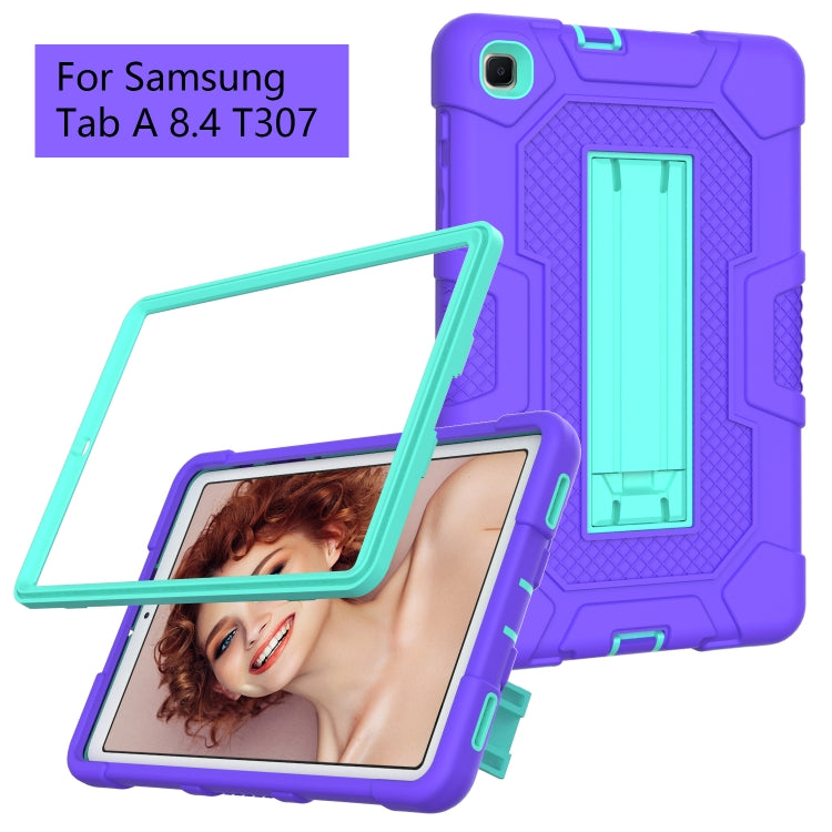 For Samsung Galaxy Tab A 8.4 (2020) / T307 Contrast Color Robot Shockproof Silicone + PC Protective Case with Holder