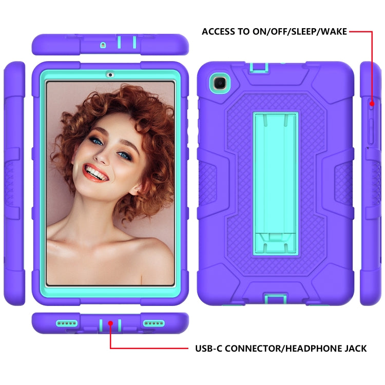 For Samsung Galaxy Tab A 8.4 (2020) / T307 Contrast Color Robot Shockproof Silicone + PC Protective Case with Holder