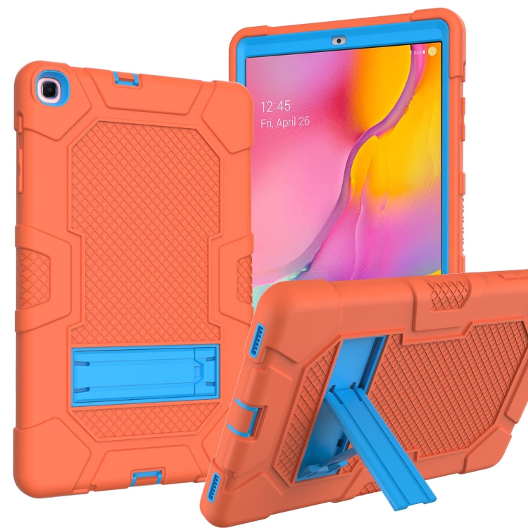 For Samsung Galaxy Tab A 10.1 (2019) / T510 Contrast Color Robot Shockproof Silicone + PC Protective Case with Holder