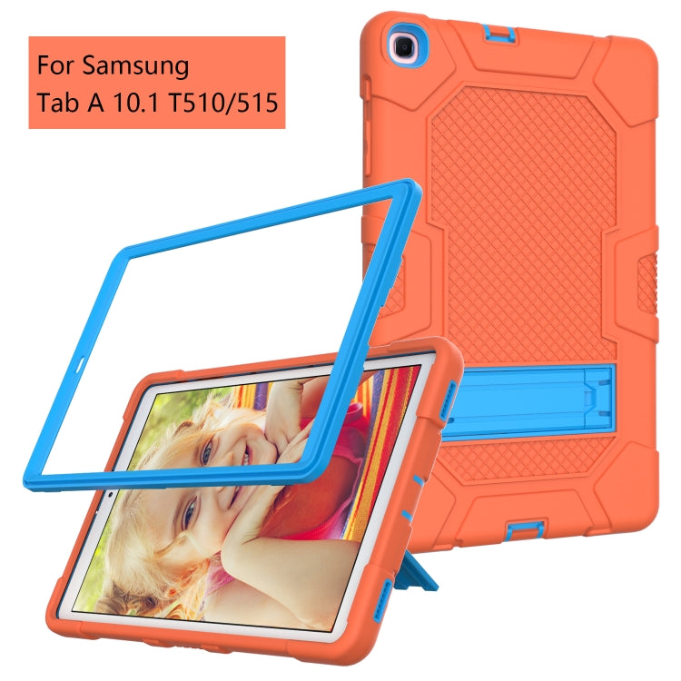 For Samsung Galaxy Tab A 10.1 (2019) / T510 Contrast Color Robot Shockproof Silicone + PC Protective Case with Holder