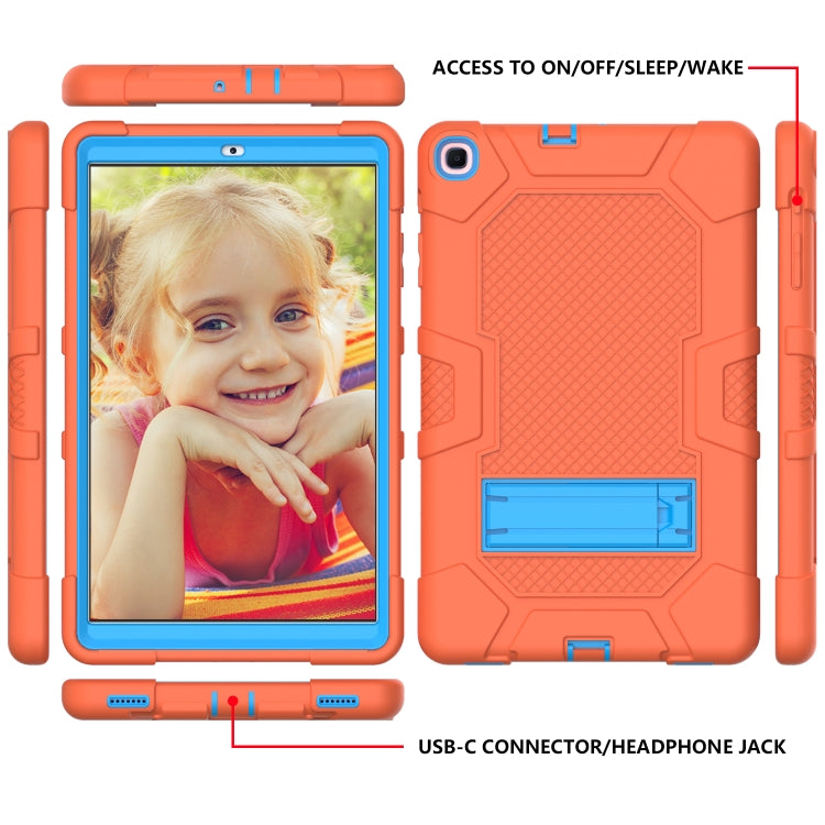 For Samsung Galaxy Tab A 10.1 (2019) / T510 Contrast Color Robot Shockproof Silicone + PC Protective Case with Holder