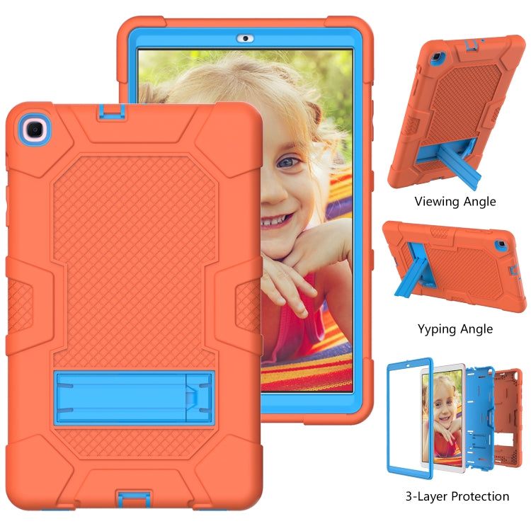 For Samsung Galaxy Tab A 10.1 (2019) / T510 Contrast Color Robot Shockproof Silicone + PC Protective Case with Holder