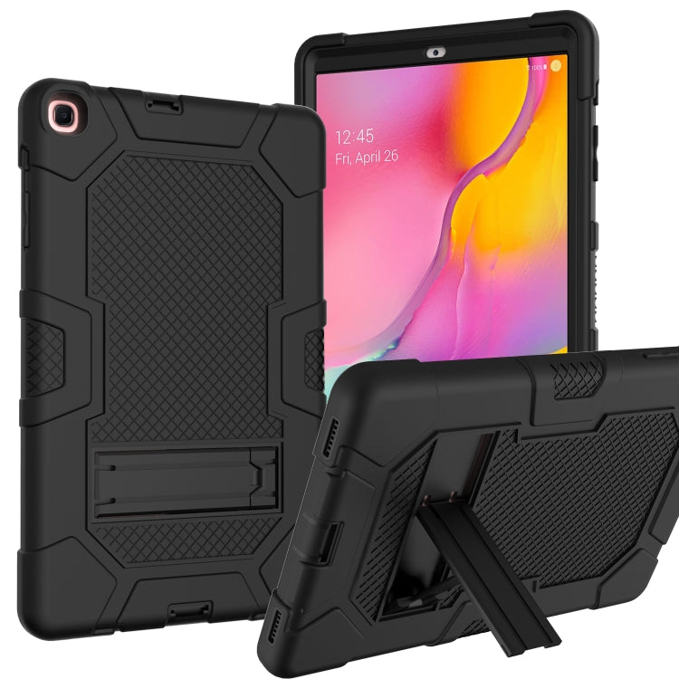 For Samsung Galaxy Tab A 10.1 (2019) / T510 Contrast Color Robot Shockproof Silicone + PC Protective Case with Holder