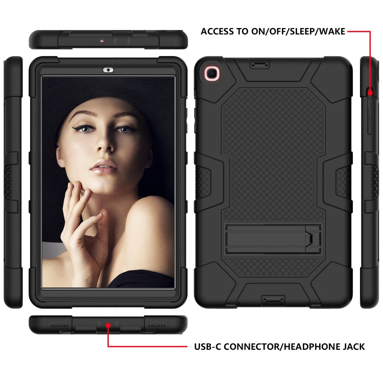 For Samsung Galaxy Tab A 10.1 (2019) / T510 Contrast Color Robot Shockproof Silicone + PC Protective Case with Holder