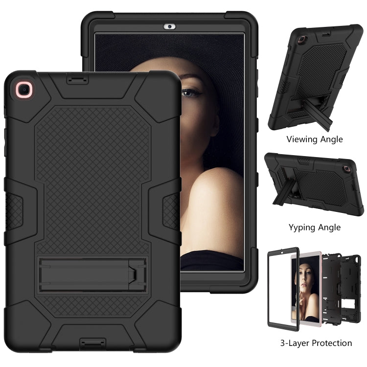 For Samsung Galaxy Tab A 10.1 (2019) / T510 Contrast Color Robot Shockproof Silicone + PC Protective Case with Holder