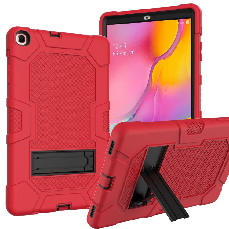 For Samsung Galaxy Tab A 10.1 (2019) / T510 Contrast Color Robot Shockproof Silicone + PC Protective Case with Holder