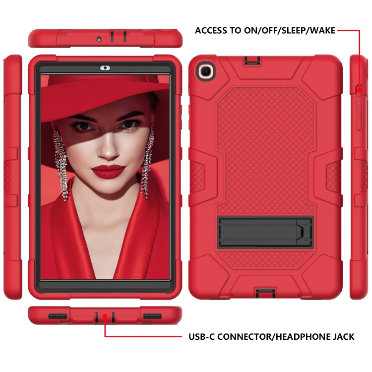 For Samsung Galaxy Tab A 10.1 (2019) / T510 Contrast Color Robot Shockproof Silicone + PC Protective Case with Holder