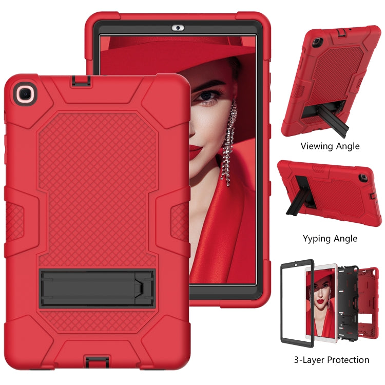 For Samsung Galaxy Tab A 10.1 (2019) / T510 Contrast Color Robot Shockproof Silicone + PC Protective Case with Holder