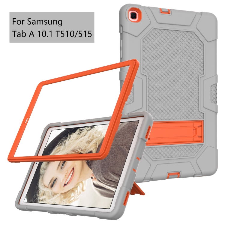 For Samsung Galaxy Tab A 10.1 (2019) / T510 Contrast Color Robot Shockproof Silicone + PC Protective Case with Holder
