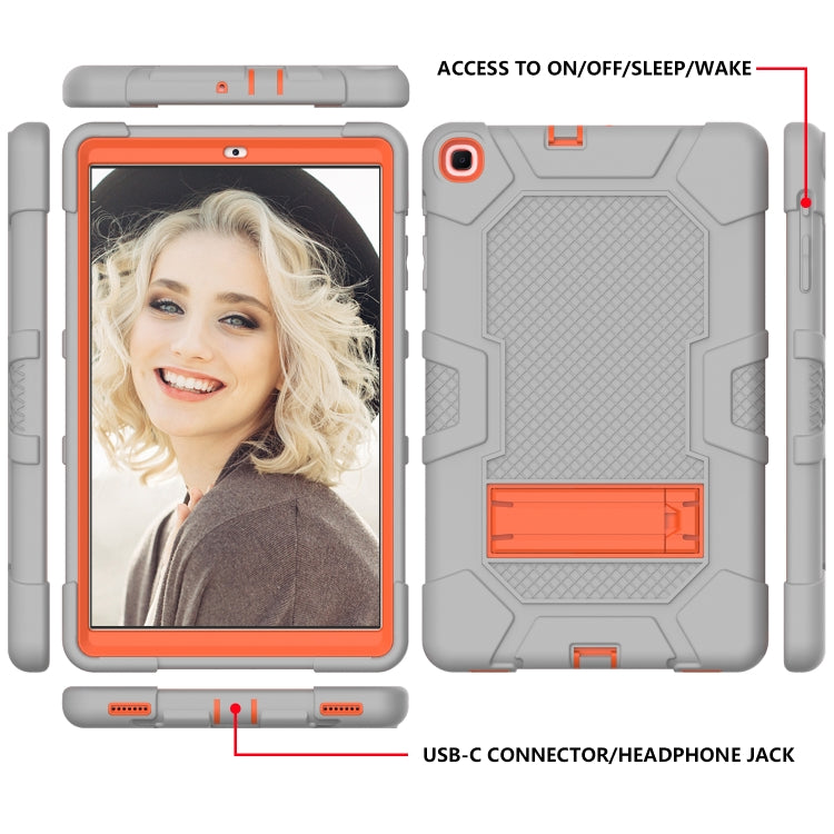 For Samsung Galaxy Tab A 10.1 (2019) / T510 Contrast Color Robot Shockproof Silicone + PC Protective Case with Holder