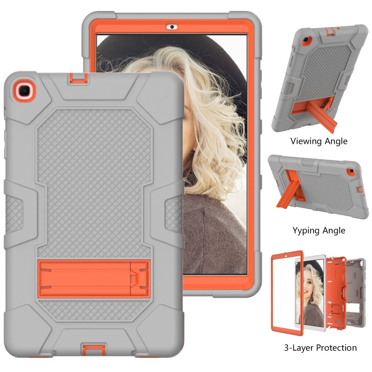 For Samsung Galaxy Tab A 10.1 (2019) / T510 Contrast Color Robot Shockproof Silicone + PC Protective Case with Holder