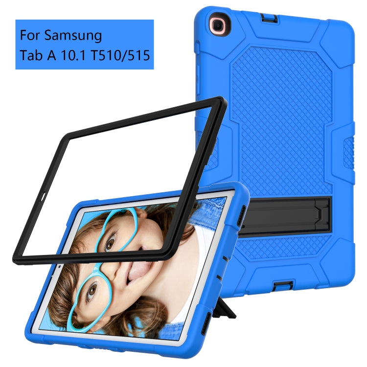 For Samsung Galaxy Tab A 10.1 (2019) / T510 Contrast Color Robot Shockproof Silicone + PC Protective Case with Holder