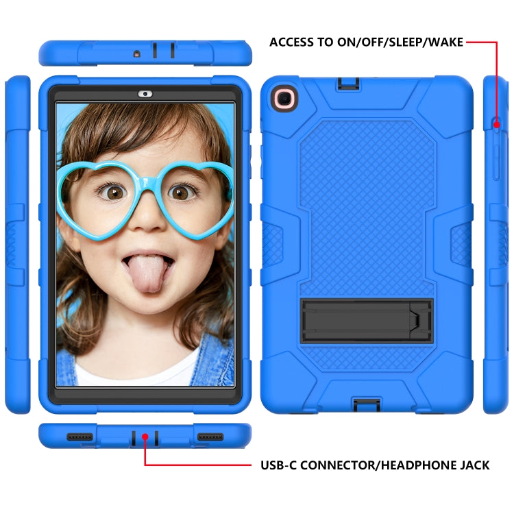 For Samsung Galaxy Tab A 10.1 (2019) / T510 Contrast Color Robot Shockproof Silicone + PC Protective Case with Holder