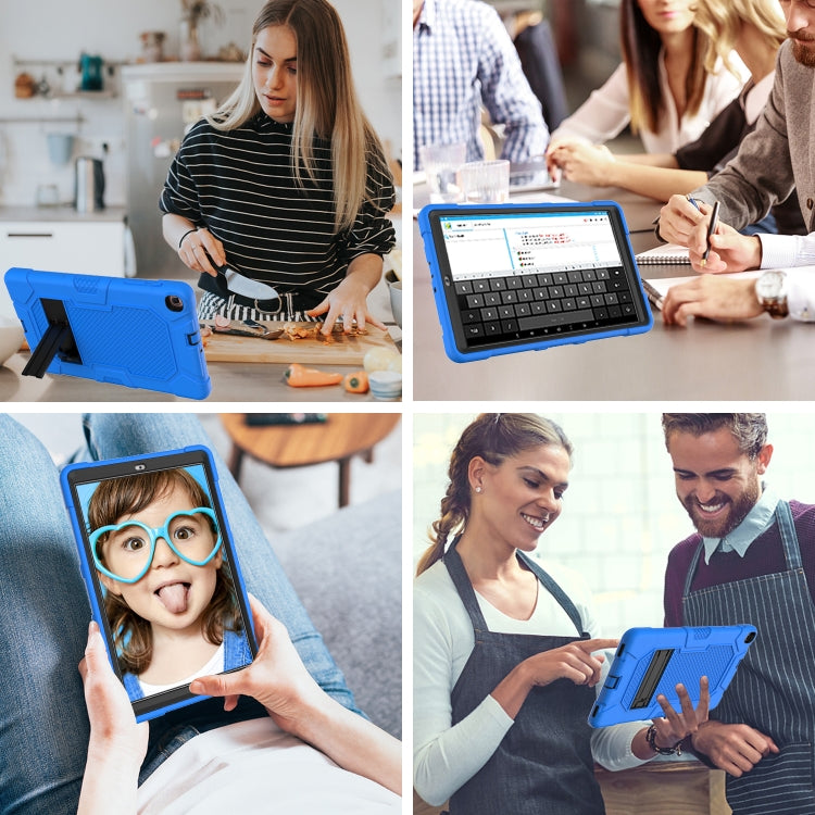 For Samsung Galaxy Tab A 10.1 (2019) / T510 Contrast Color Robot Shockproof Silicone + PC Protective Case with Holder