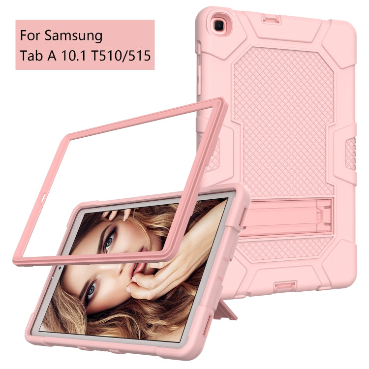 For Samsung Galaxy Tab A 10.1 (2019) / T510 Contrast Color Robot Shockproof Silicone + PC Protective Case with Holder
