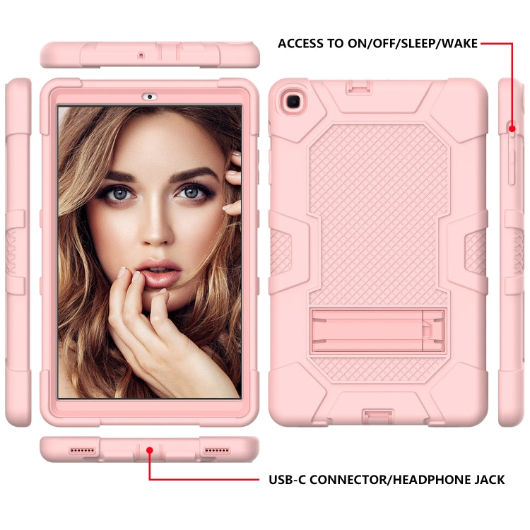 For Samsung Galaxy Tab A 10.1 (2019) / T510 Contrast Color Robot Shockproof Silicone + PC Protective Case with Holder