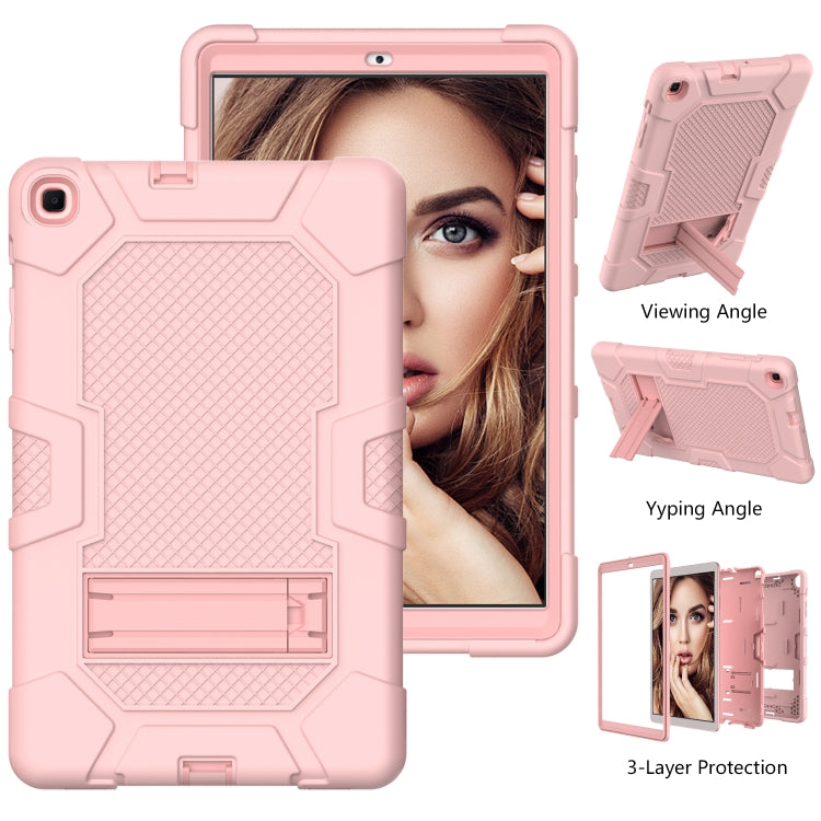 For Samsung Galaxy Tab A 10.1 (2019) / T510 Contrast Color Robot Shockproof Silicone + PC Protective Case with Holder