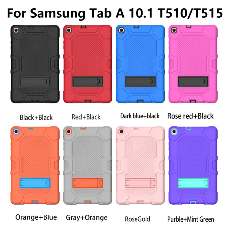 For Samsung Galaxy Tab A 10.1 (2019) / T510 Contrast Color Robot Shockproof Silicone + PC Protective Case with Holder