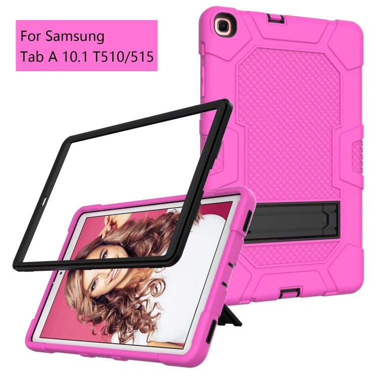 For Samsung Galaxy Tab A 10.1 (2019) / T510 Contrast Color Robot Shockproof Silicone + PC Protective Case with Holder