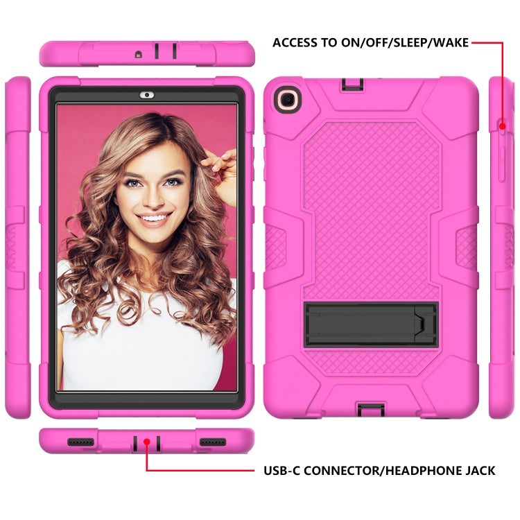 For Samsung Galaxy Tab A 10.1 (2019) / T510 Contrast Color Robot Shockproof Silicone + PC Protective Case with Holder
