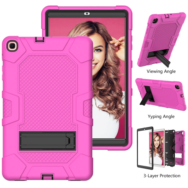 For Samsung Galaxy Tab A 10.1 (2019) / T510 Contrast Color Robot Shockproof Silicone + PC Protective Case with Holder