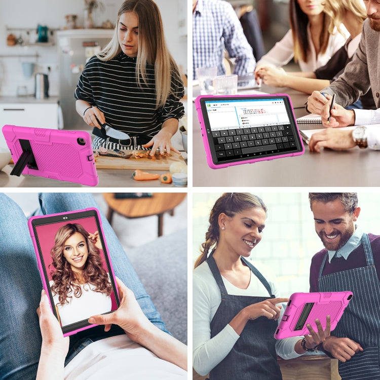 For Samsung Galaxy Tab A 10.1 (2019) / T510 Contrast Color Robot Shockproof Silicone + PC Protective Case with Holder
